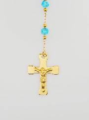 Chapelet Médaille de Saint Benoît en Inox - Turquoise