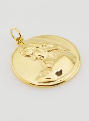 Médaille Vierge à l'Enfant Inox Doré - 20mm