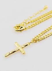 Collier Religieux Croix Martelée - Doré