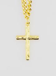 Collier Religieux Croix Martelée - Doré