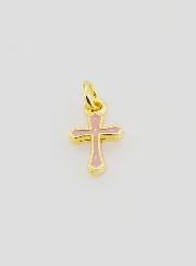 Pendentif Croix Breloque 10mm - Rose