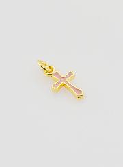 Pendentif Croix Breloque 10mm - Rose