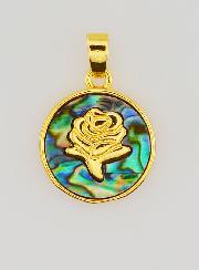 Médaille Rose en Ormeau - 14mm