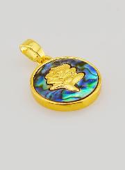 Médaille Rose en Ormeau - 14mm