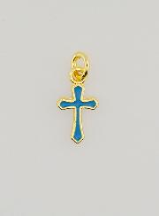 Pendentif Croix Breloque 10mm - Bleu