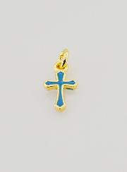 Pendentif Croix Breloque 10mm - Bleu