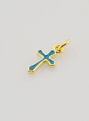 Pendentif Croix Breloque 10mm - Bleu
