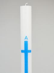 Cierge de Procession Alpha Omega 40cm - Bleu
