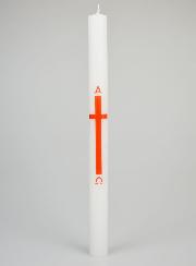 Cierge de Procession Alpha Omega 34cm - Rouge