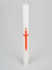 Cierge de Procession Alpha Omega 34cm - Rouge