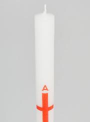 Cierge de Procession Alpha Omega 34cm - Rouge