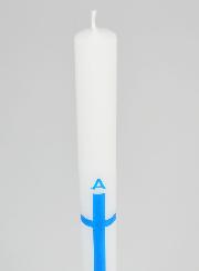 Cierge de Procession Alpha Omega 34cm - Bleu