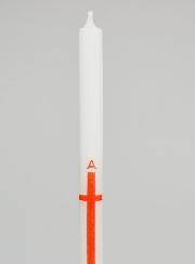 Cierge de Procession Alpha Omega 29cm - Rouge