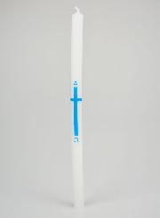 Cierge de Procession Alpha Omega 29cm - Bleu