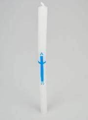 Cierge de Procession Alpha Omega 29cm - Bleu