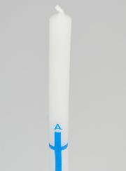 Cierge de Procession Alpha Omega 29cm - Bleu