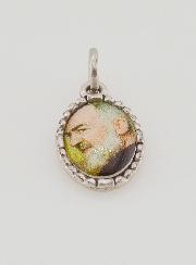 Médaille Bord Torsadé 15mm - Padre Pio