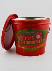 Bougie Citronnelle Seau Métal - Rouge