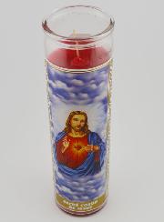 Bougie en Verre - Sacré Coeur de Jésus & Prière