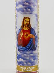 Bougie en Verre - Sacré Coeur de Jésus & Prière