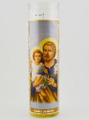 Bougie en Verre - Saint Joseph & Prière