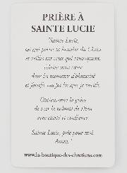 Lot de 10 Cartes de Prière à Sainte Lucie