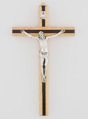 Crucifix en Bois Bicolore - 16cm
