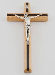 Crucifix en Bois Bicolore - 16cm