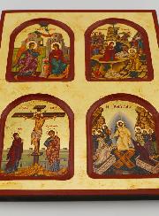 Icône Religieuse des Mystères de la Vie du Christ - 22cm