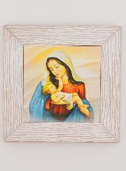 Cadre Icône Moderne Vierge à l'Enfant - 11cm