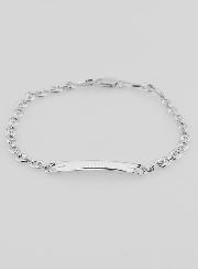 Gourmette Identité en Argent Rhodié - 18cm