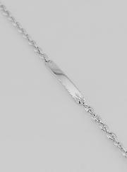 Gourmette de Baptême en Argent Rhodié - 18cm