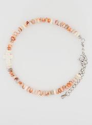 Bracelet Croix et Pierres Granit Rose