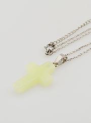 Collier Religieux Chaîne Inox & Croix Phosphorescente