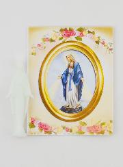 Statue Vierge Miraculeuse Fluo Avec Carte - 8cm