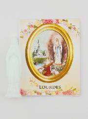 Statue Vierge de Lourdes Fluo Avec Carte - 8cm