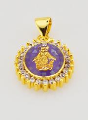 Médaille Vierge Miraculeuse Violet - 17mm