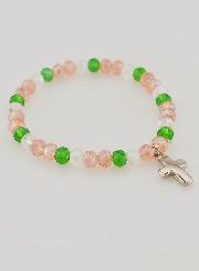 Bracelet Avec Croix - Perles Verre Multicolores
