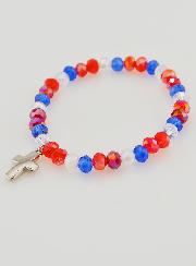 Bracelet Avec Croix - Bleu Blanc Rouge