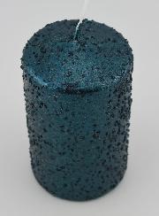 Bougie de Décoration Pailletée - Bleu Vert