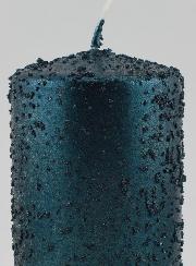 Bougie de Décoration Pailletée - Bleu Vert