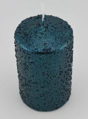 Bougie de Noël à Paillettes - Bleu Vert