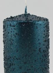 Bougie de Noël à Paillettes - Bleu Vert