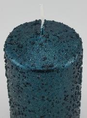Bougie de Noël à Paillettes - Bleu Vert