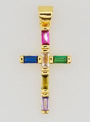 Pendentif Croix Multicolore - 23mm