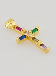 Pendentif Croix Multicolore - 23mm