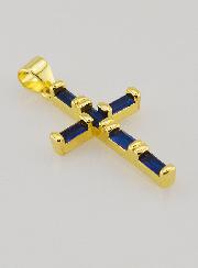 Pendentif Croix Bleu - 23mm