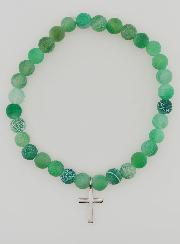 Bracelet Religieux Croix & Agate - Vert