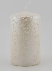Bougie de Décoration Pailletée - Blanc Perlé
