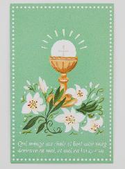 Carte de Communion - Calice au Lys Vert